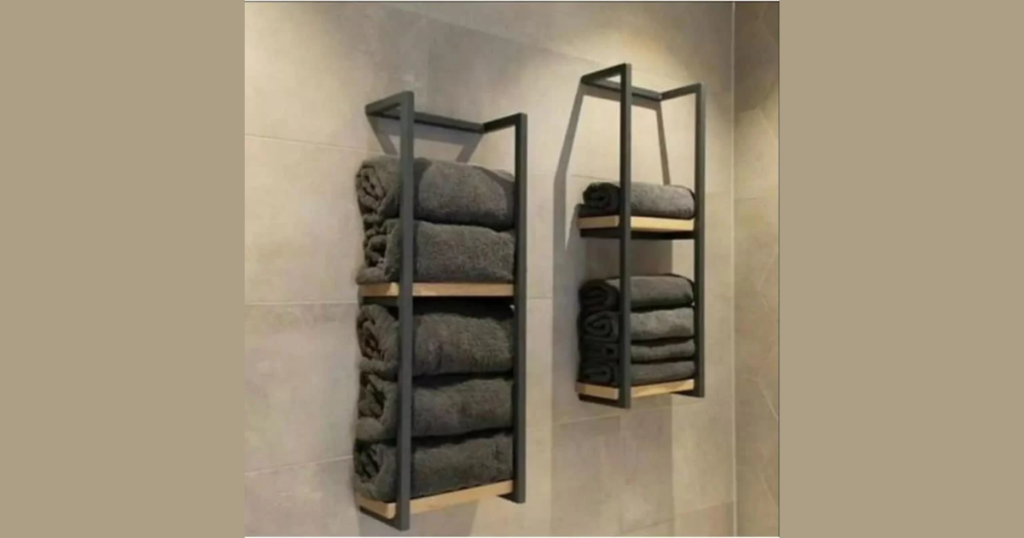 Wall-Mounted Towel Bars with Shelf