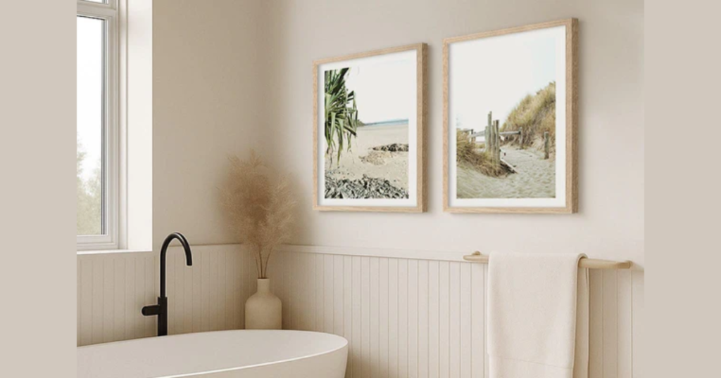 Watercolor Painting Bathroom Wall Art for Soft Texture