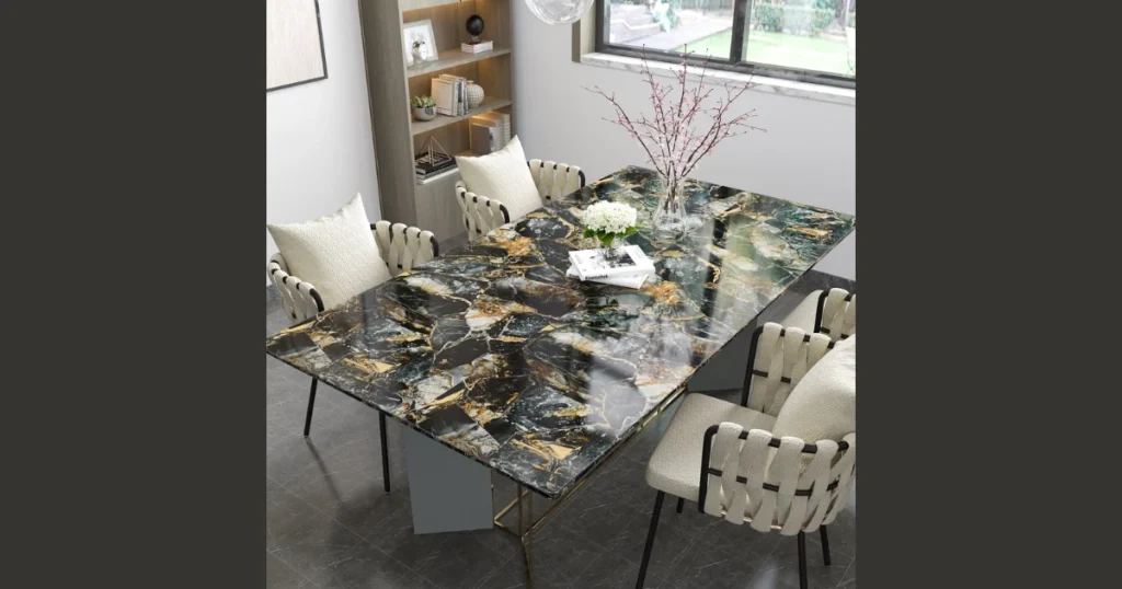 Marble Contact Paper Tabletop Upgrade