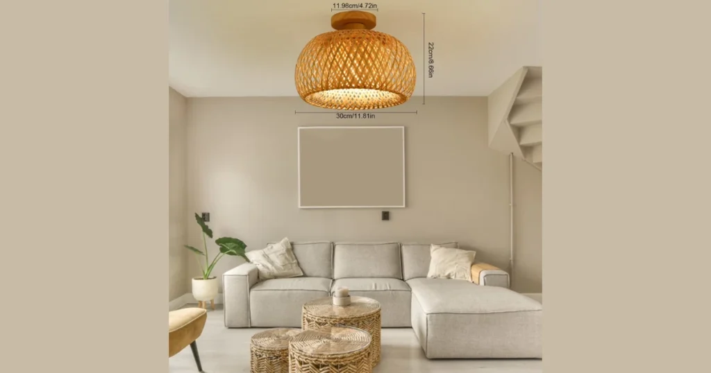 Wicker and Rattan Lighting Fixtures