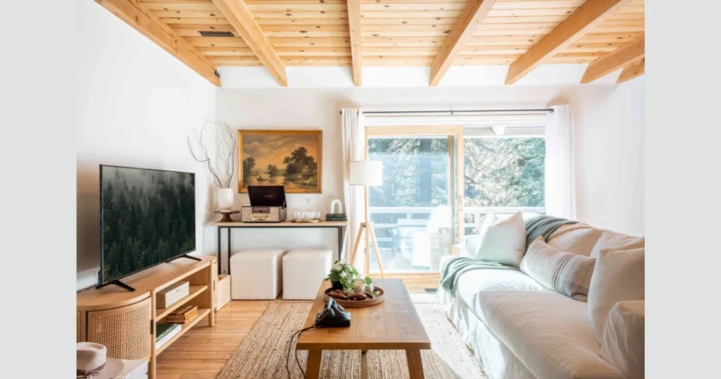 Wooden Beam Ceiling for Warm Character