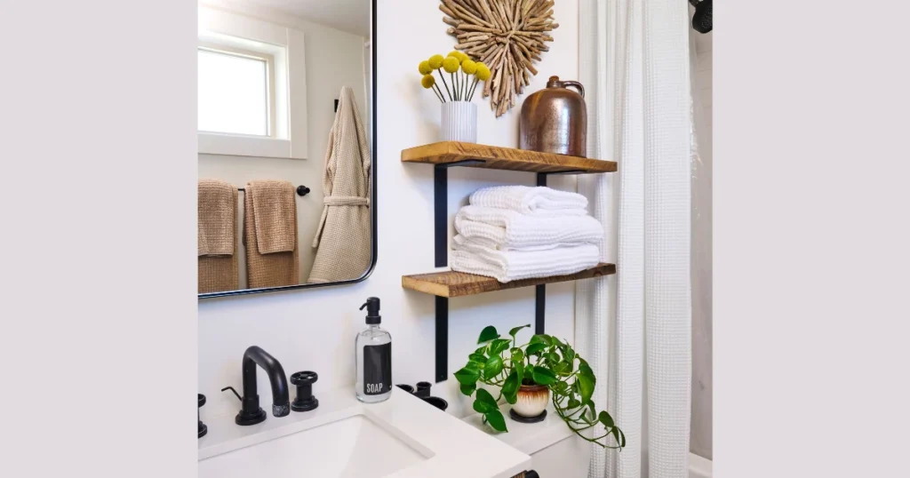 Wooden Shelves for Warmth and Texture 