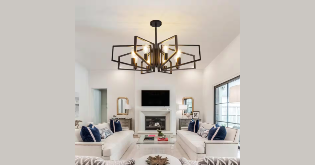 black metal farmhouse chandelier for classic appeal