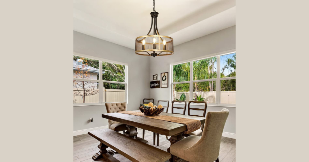 Farmhouse Drum Shade Chandelier for Soft Lighting