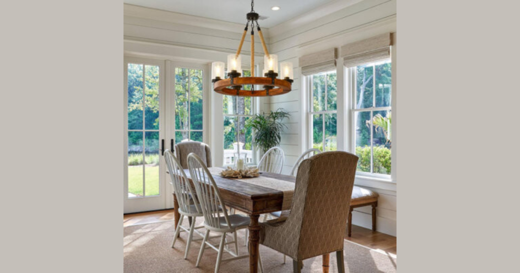 Wagon Wheel Chandelier for Rustic Farmhouse Design