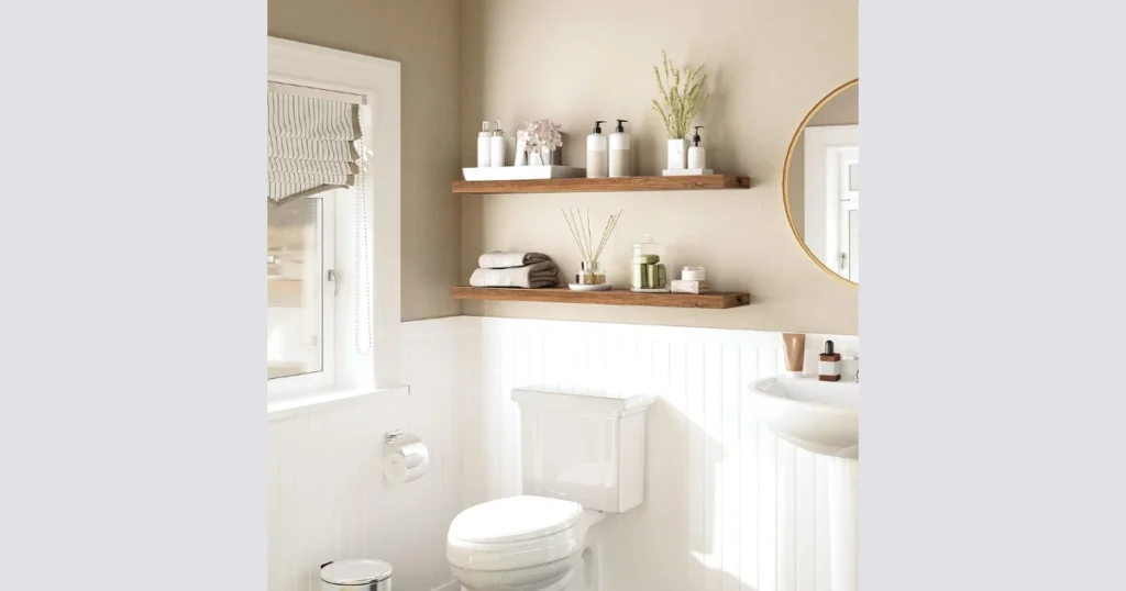 floating shelves with raised edges