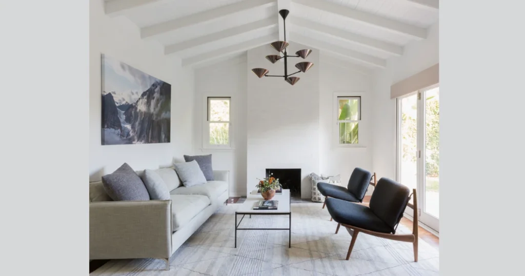 minimalist living room Minimalist White Ceiling with Clean Lines