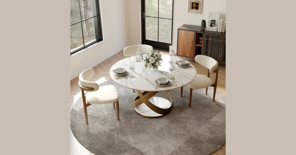 round modern dining table for small spaces