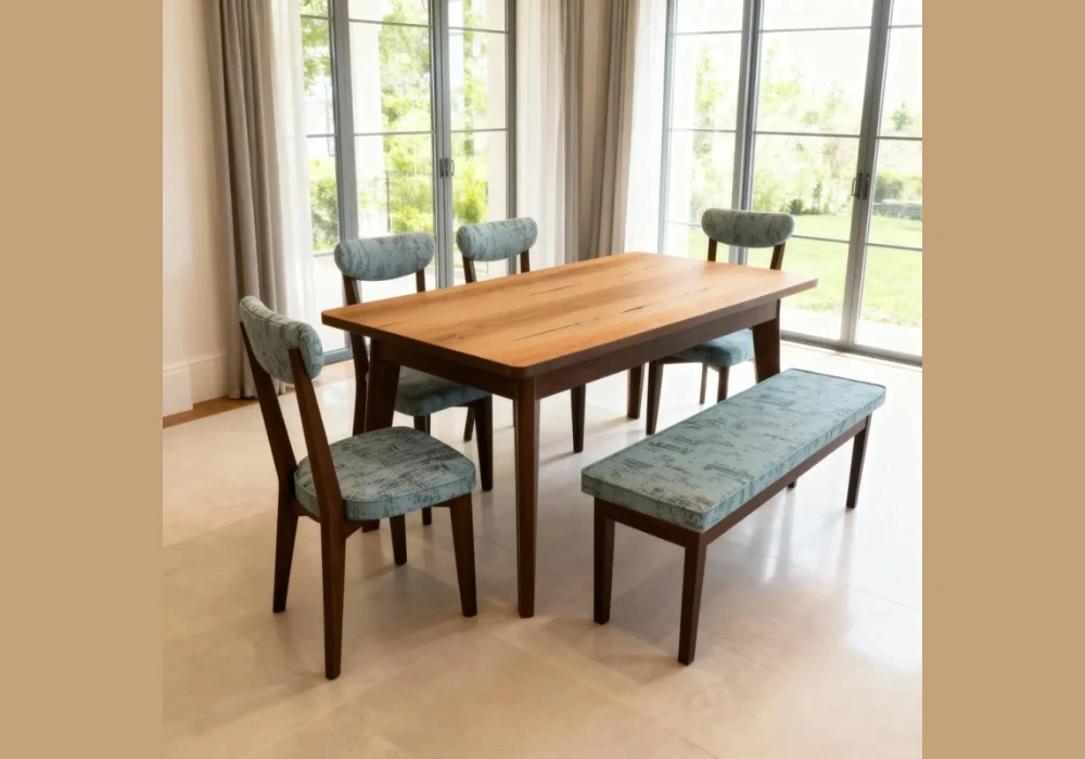 70 Inch Dining Table with Bench Seating