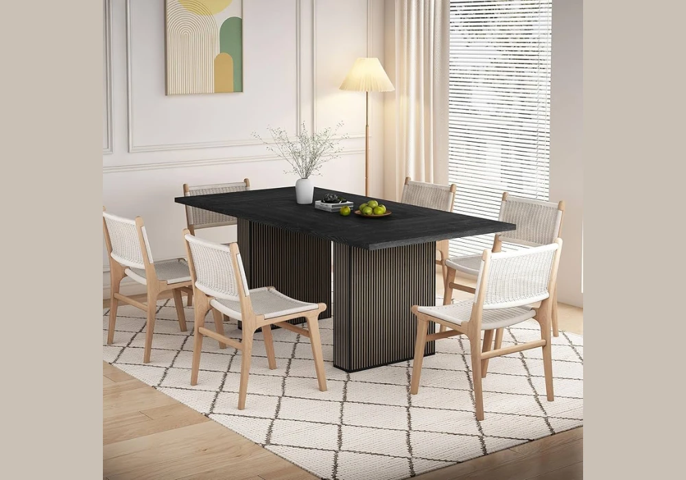 78 Inch Dining Table with Rug Styling