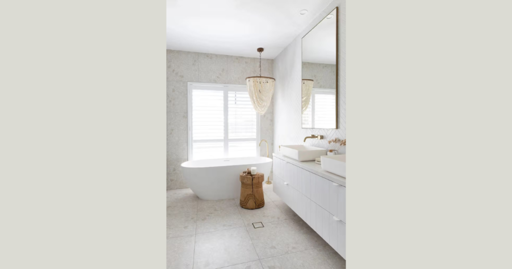 All White Bathroom with Layered Textures