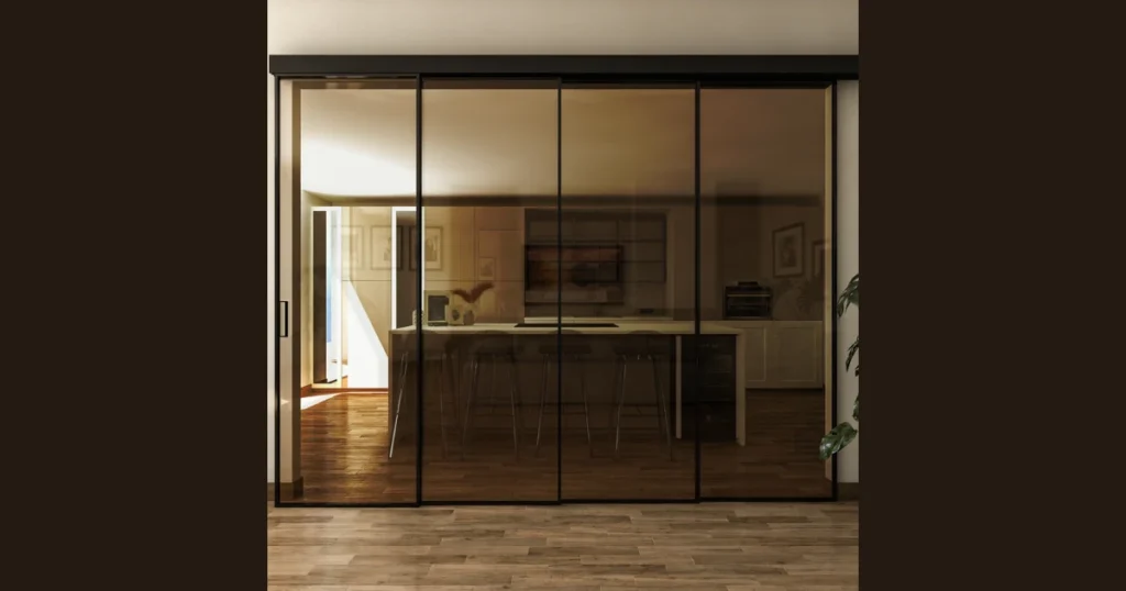 Aluminum Frame Glass Door Partition
