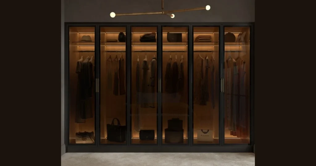 Aluminum Frame Glass Wardrobe Doors