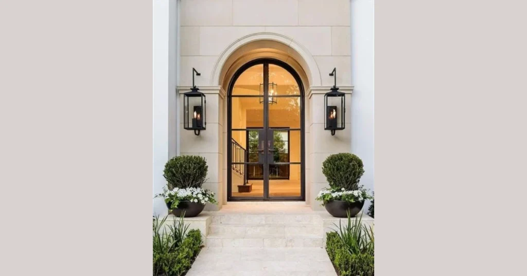Arched Glass Exterior Door