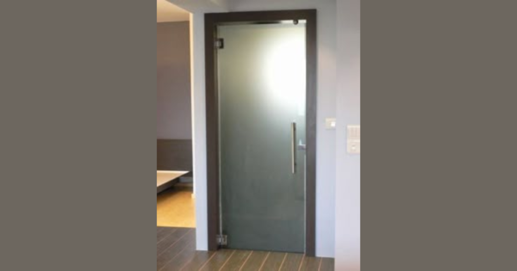 Bathroom Door With Frosted Glass Strip