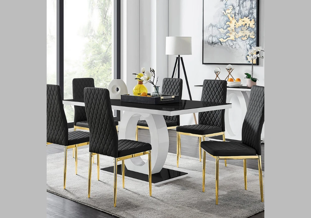Black Dining Table With 6 Chairs for Bold Contrast
