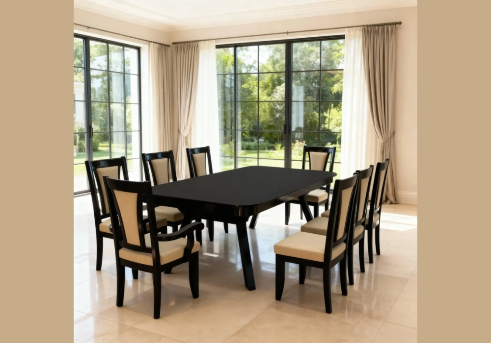 Black Dining Table With Wooden Chairs