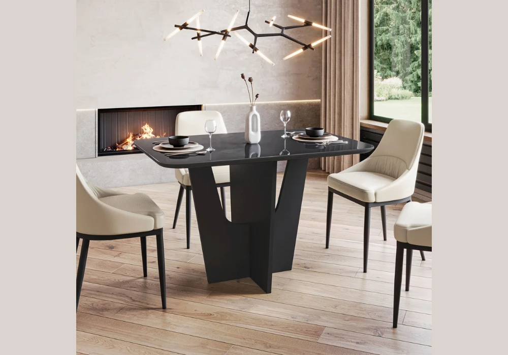 Black Dining Table for 4 for a Bold Modern Look