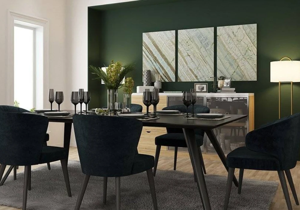 Black Dining Table with Neutral Decor