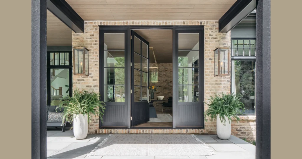 Black Frame Door and Window Combination