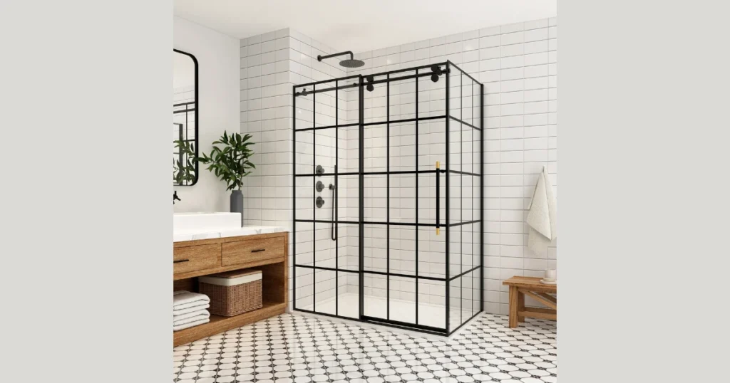 Black Frame Shower Door