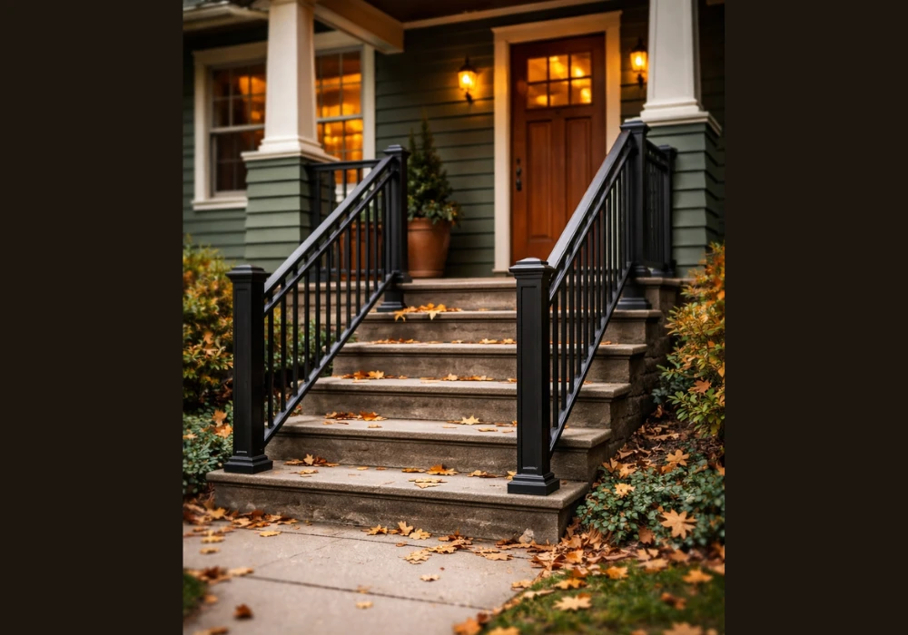 Black Metal Exterior Railing Ideas