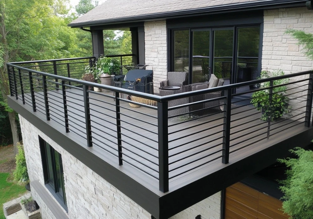 Black Metal Railing Ideas for Deck