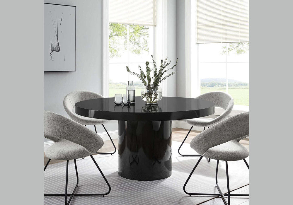 Black Oval Dining Table for Bold Dining Style