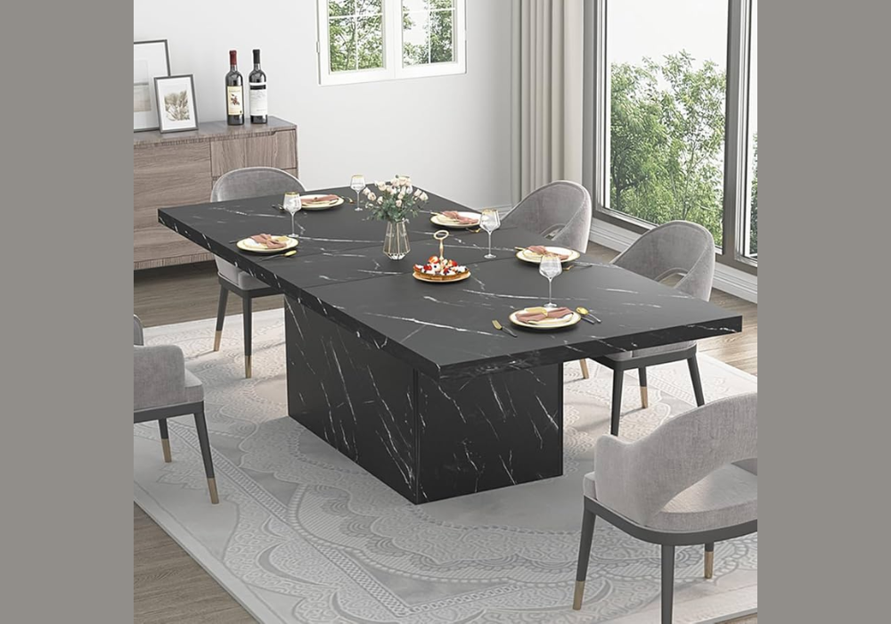Black Rectangular Dining Table for Bold Style