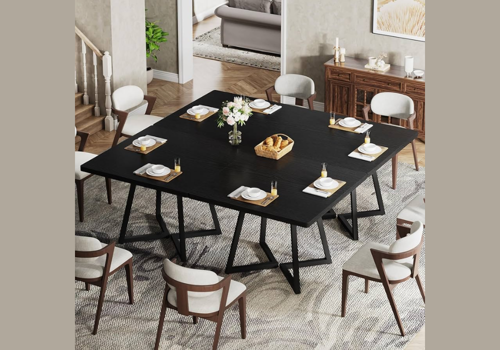 Black Square Dining Table for Bold Style