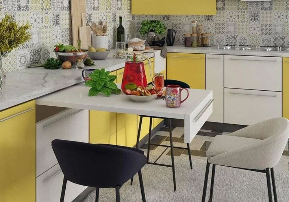 Built-In Kitchen Table with Cabinets