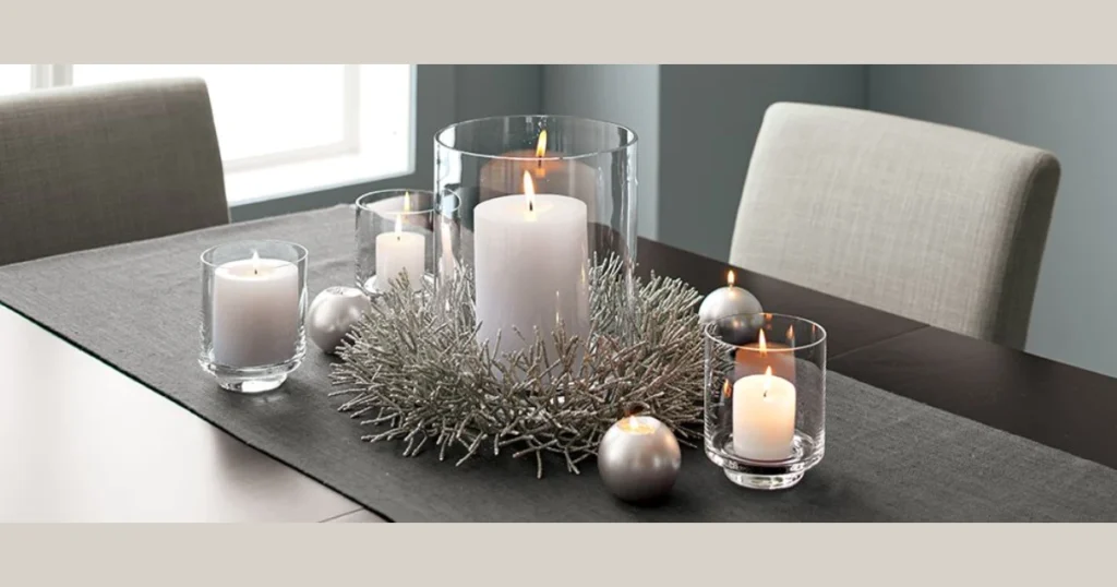 Candle Arrangement Dining Table Decor
