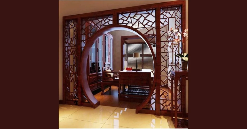 Carved Wooden Door Partition