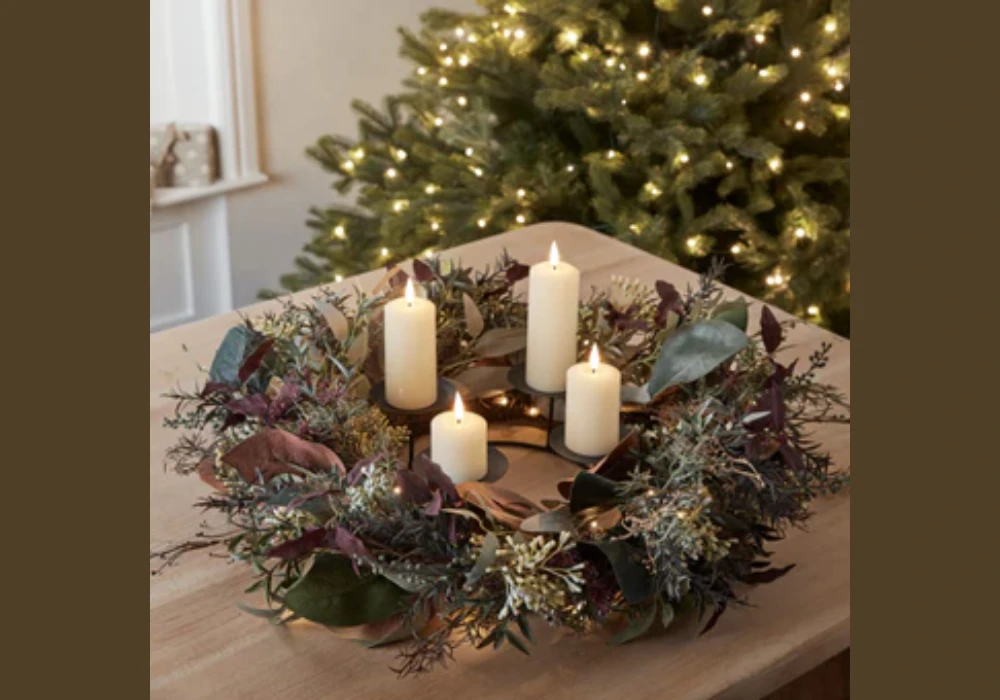 Christmas Candle Centerpiece Arrangement
