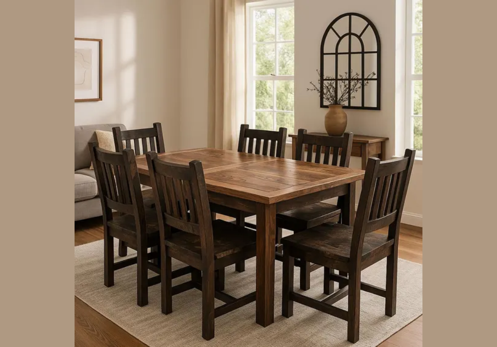 Classic Dark Walnut Dining Table Setup