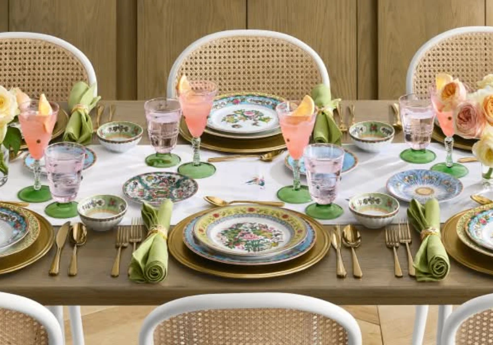 Classic Porcelain Dinnerware Table Setup