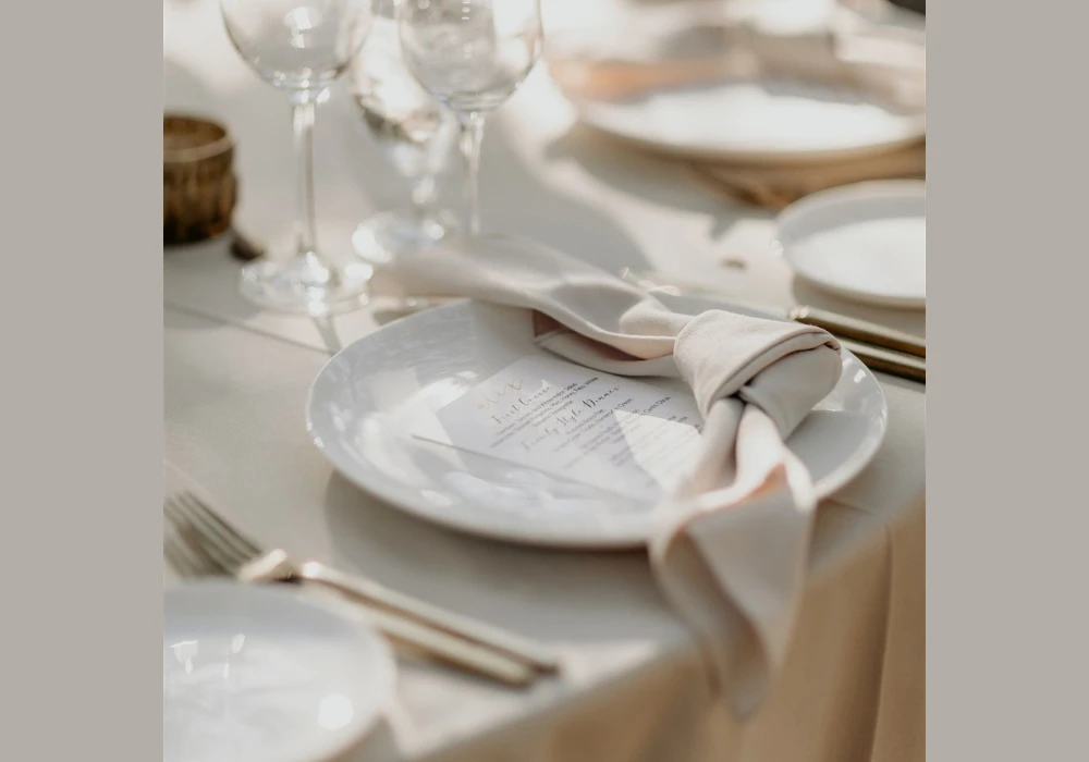 Clean Plate and Napkin Arrangement