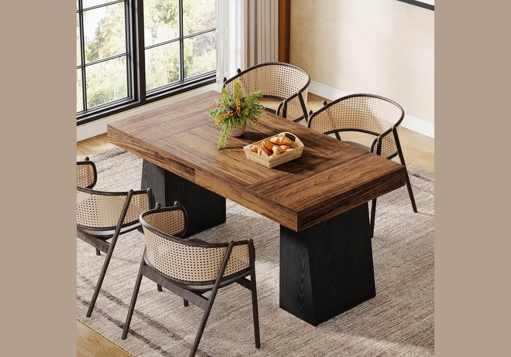 Dark Wood 55 Inch Dining Table Idea
