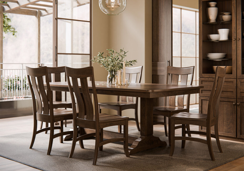 Dark Wood Dining Table with Neutral Decor