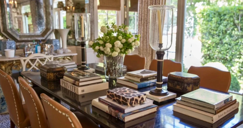 Decorative Books Dining Table Styling
