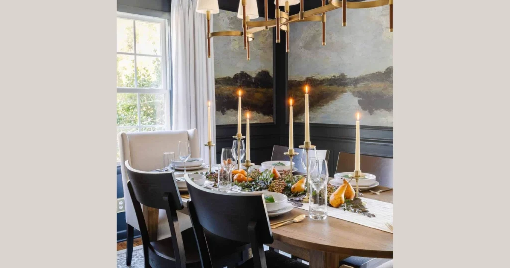 Dining Table Makeover with Candle Arrangement