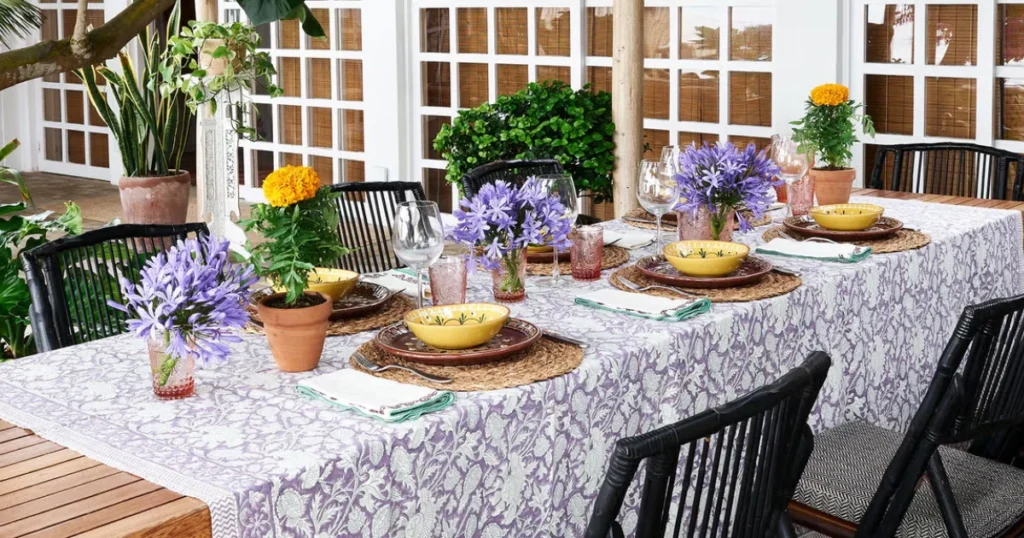 Dining Table Makeover with Fresh Flower