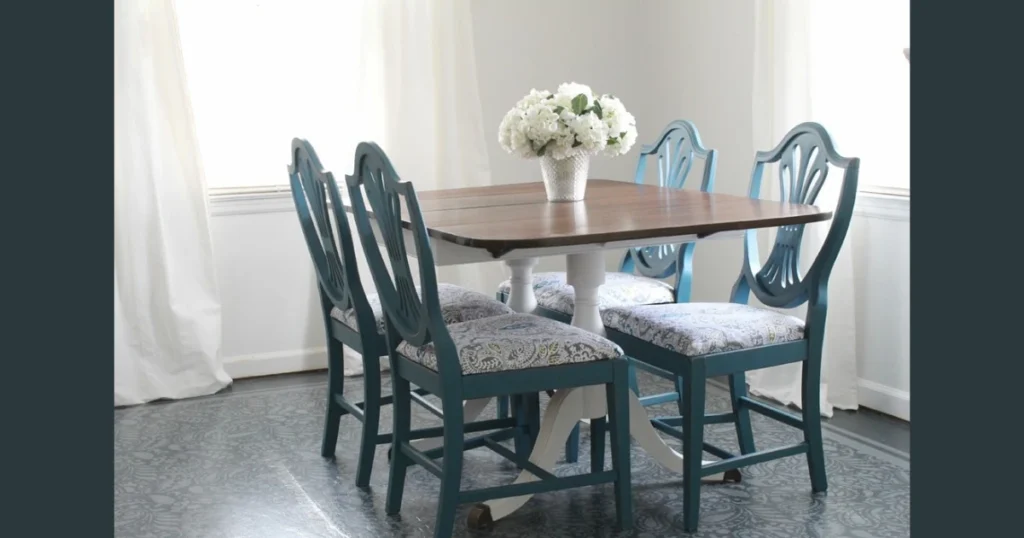 . Dining Table Makeover with Upholstered Chairs