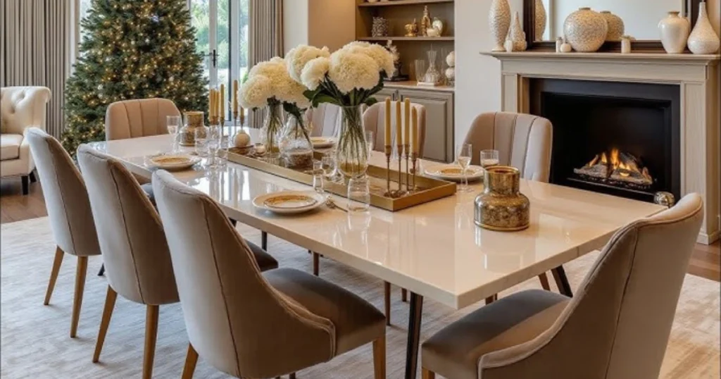 Dining Table Plan with Decorative Tray