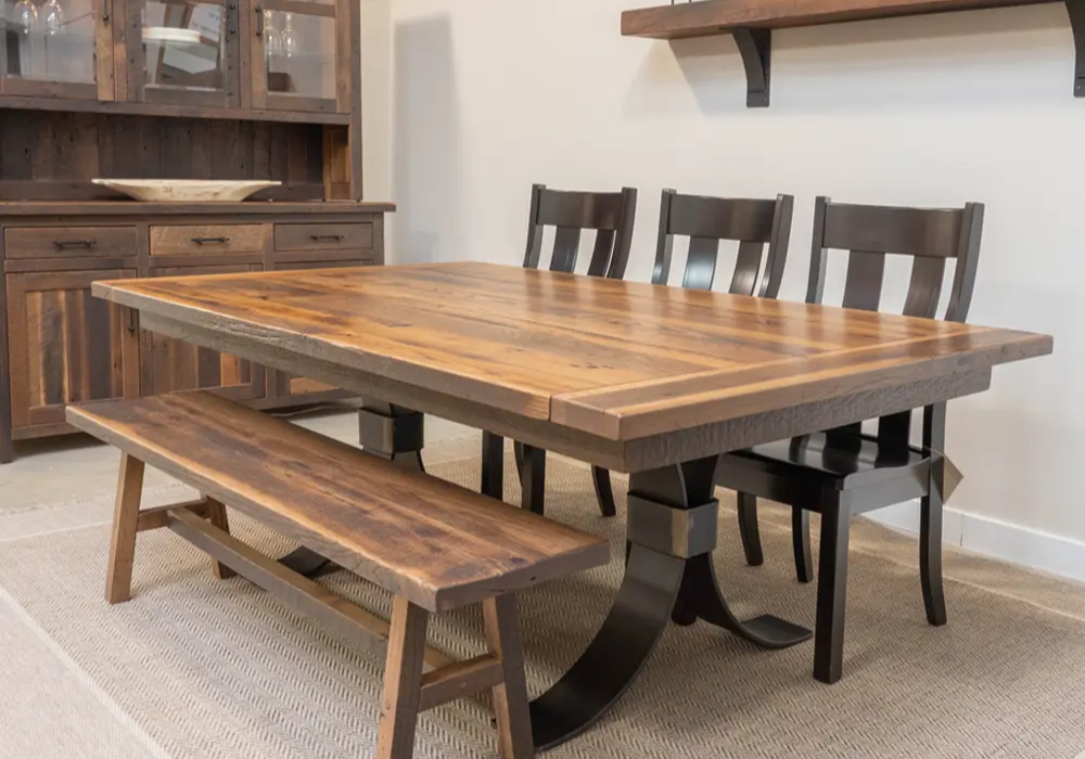 Distressed Wood Rustic Dining Table