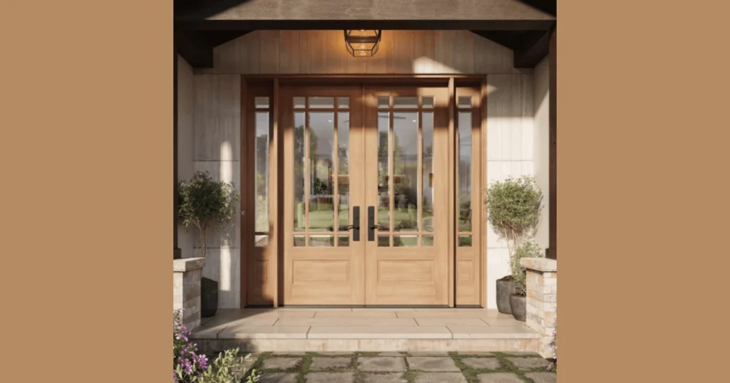 Double Front Door with Side Windows
