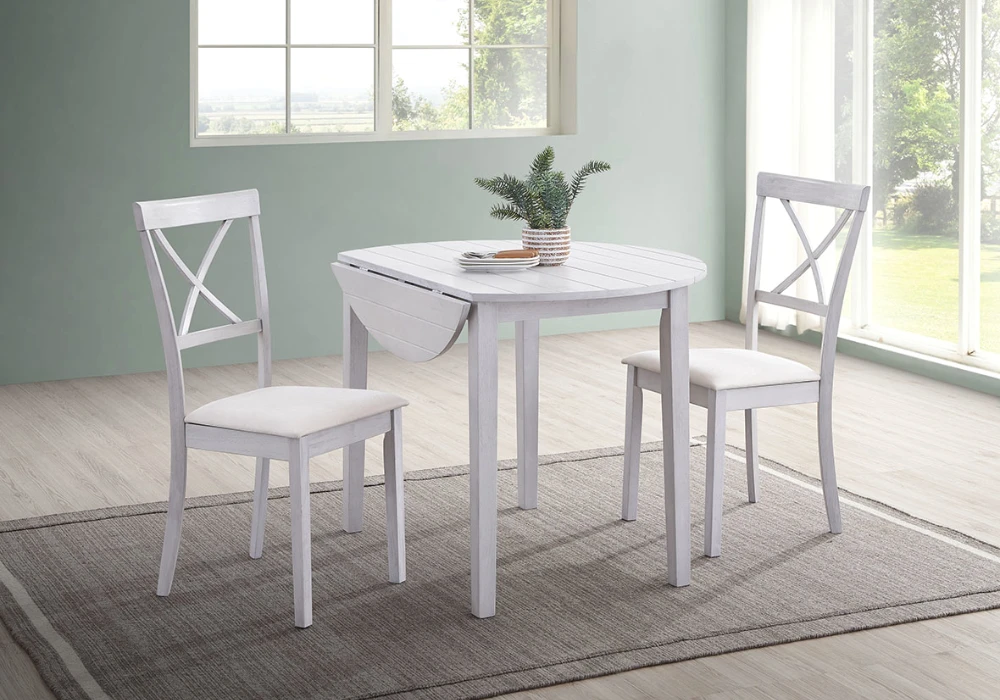 Drop-Leaf Table With Two Slim Chairs