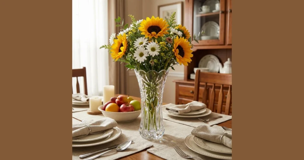 Elegant Glass Vase Dining Table Decoration