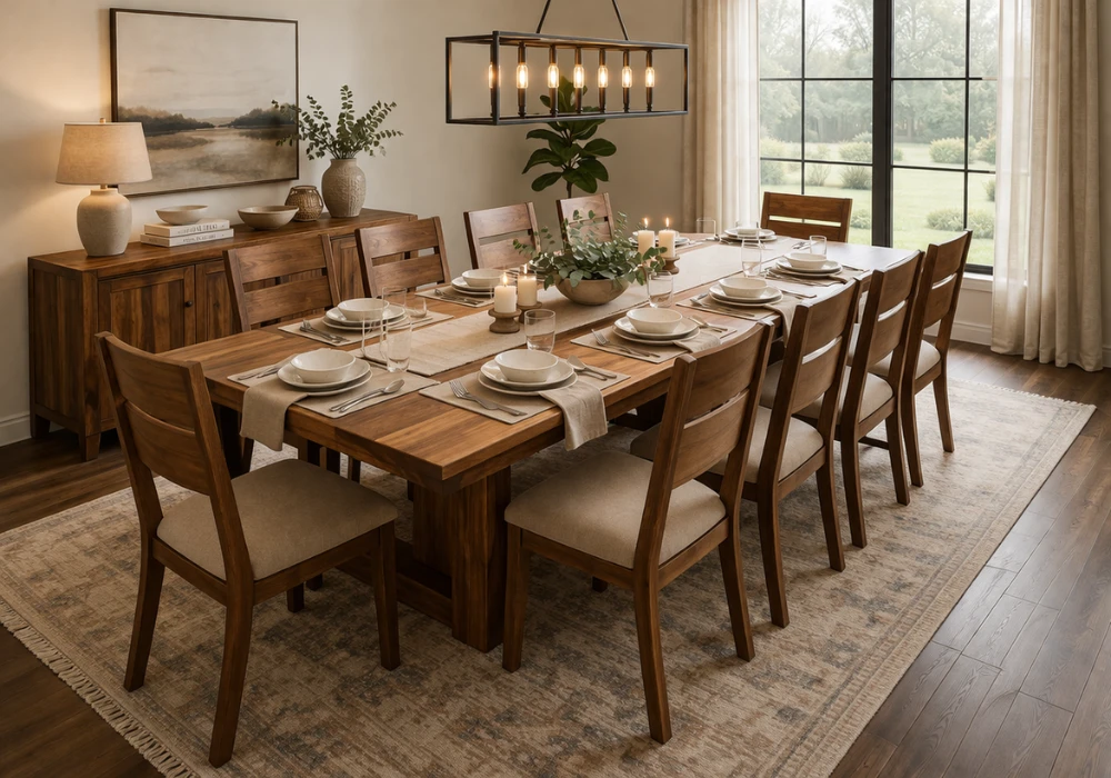 Extendable Dining Table for 10