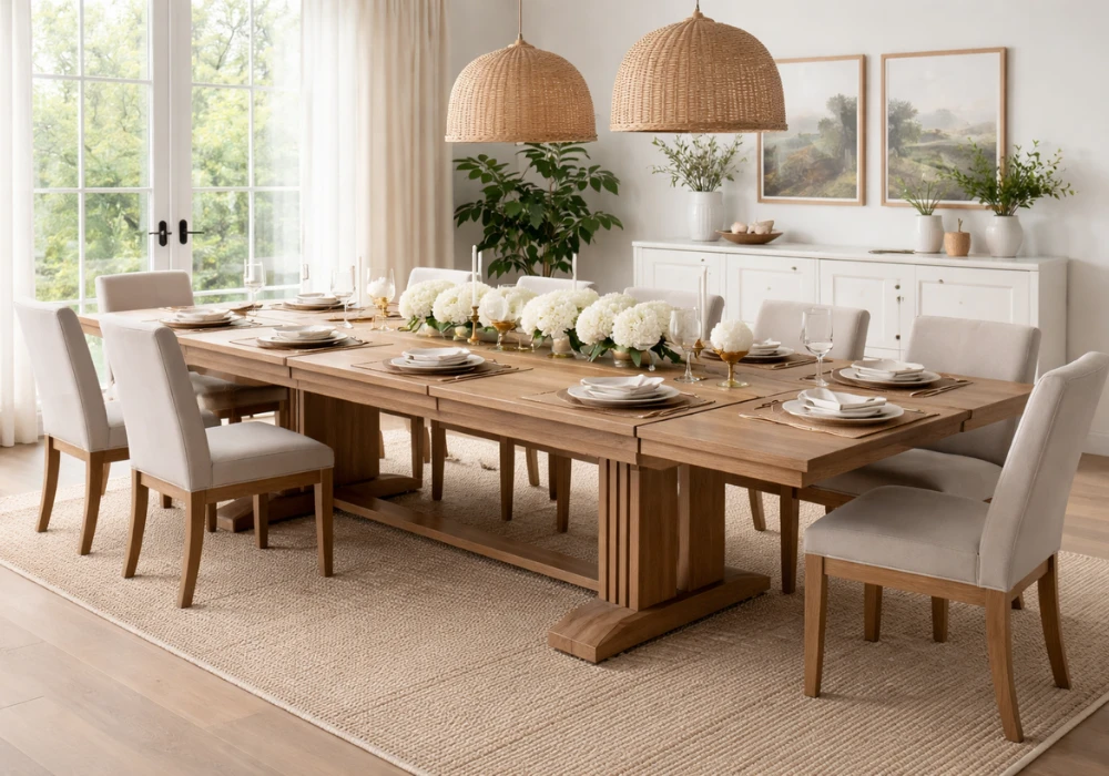 Extendable Dining Table for 10